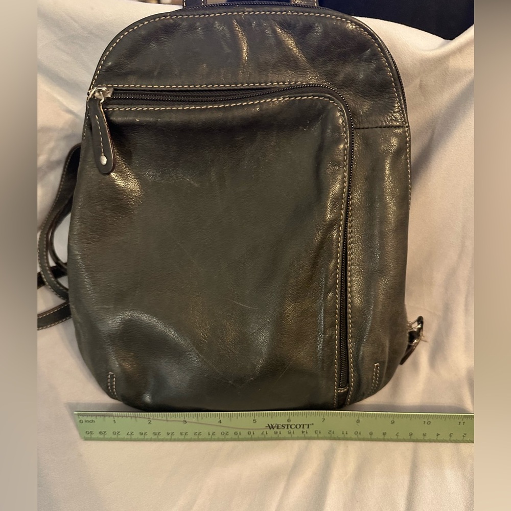 Tignanello Backpack Black Leather Purse